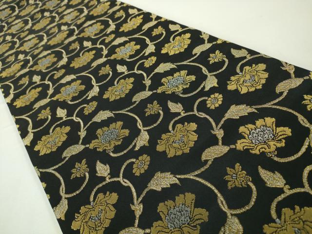 29 ファッション 仕立て品☆唐草模様全通柄ベルベット袋帯