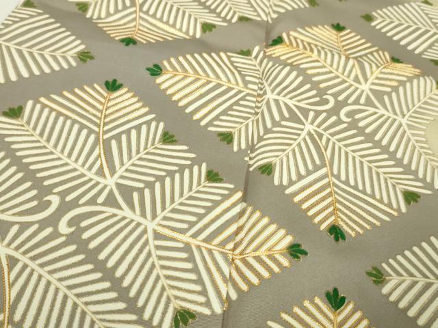 平和屋本店□極上 訪問着 駒刺繍 若松菱文 砂色地 金彩