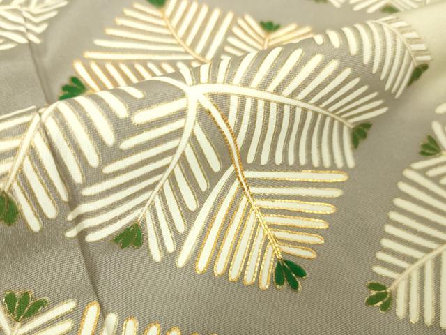 平和屋本店□極上 訪問着 駒刺繍 若松菱文 砂色地 金彩