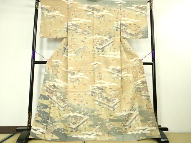 平和屋本店□極上 本場結城紬 重要無形文化財 奥順謹製 100亀甲