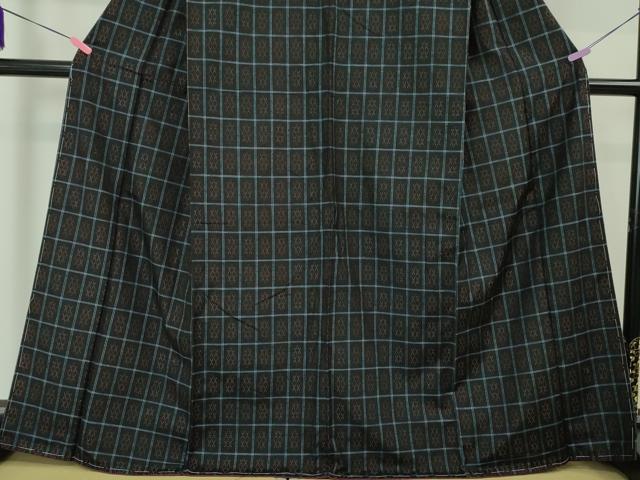 平和屋本店□極上 本場琉球 読谷山花織 紬地 黒地 逸品 未使用 DZAA4299kh5