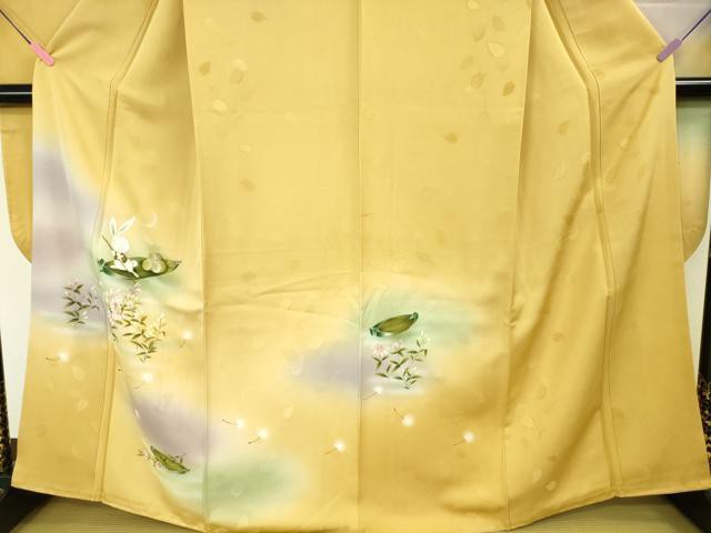 平和屋本店□極上 振袖 手描き 兎 うさぎ 草舟 綿毛 暈し染め 支 平和屋本店□極上 振袖 手描き 兎 うさぎ 草舟 綿毛 暈し染め 支