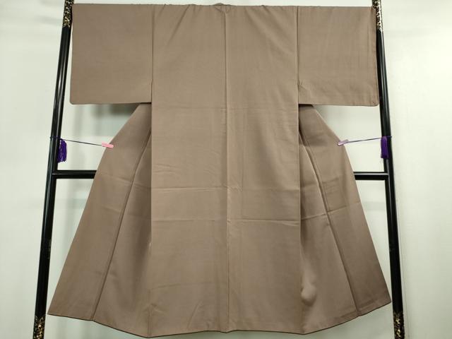 平和屋本店□極上 男性 お召・長襦袢(袷)・羽織・角帯 4点セット 着物：濃 