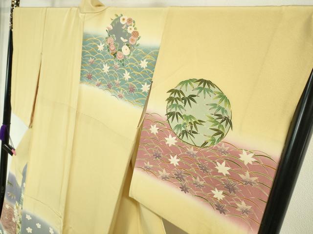 平和屋本店■極上　京加賀友禅　松本健一　訪問着　草花丸文　暈し染め　逸品　DZAA6047kh5 平和屋本店□極上 京加賀友禅 松本健一 訪問着 草花丸文 暈し