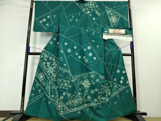 平和屋着物■訪問着　総刺繍　スワトウ刺繍　正倉院更紗花唐草文　金糸　逸品　ap2684