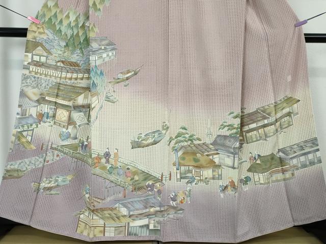 平和屋本店○極上 中国三大刺繍 スワトウ刺繍 汕頭刺繍 訪問着 渡橋