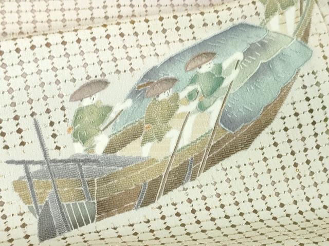 平和屋本店○極上 中国三大刺繍 スワトウ刺繍 汕頭刺繍 訪問着 渡橋