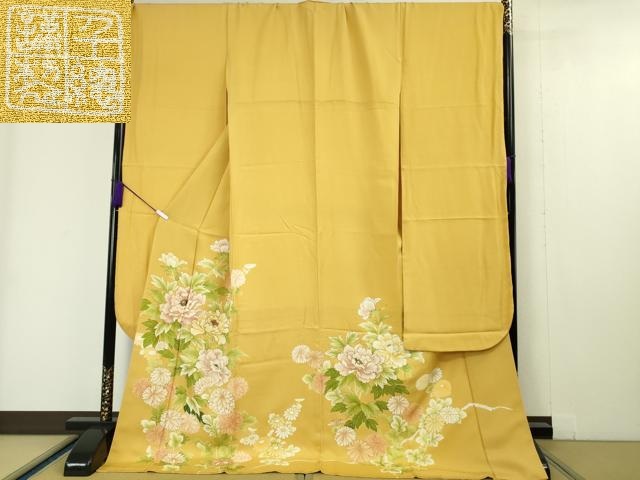 平和屋着物○アンティーク 大正ロマン 振袖 鬘帯吉祥文 金彩 正絹 逸品