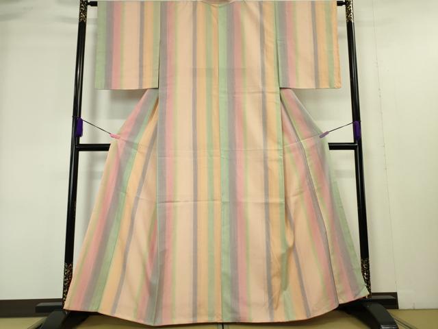 平和屋本店□極上 紅花紬 米沢 間道 逸品 未使用 DZAA4454kh5