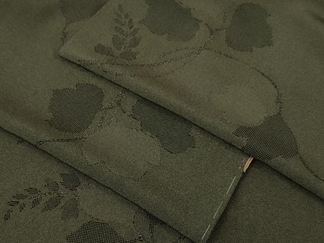 平和屋本店■極上　江戸小紋　角通し　蔦の葉文　黒×利休色　逸品　未使用　DZAA4458kh5