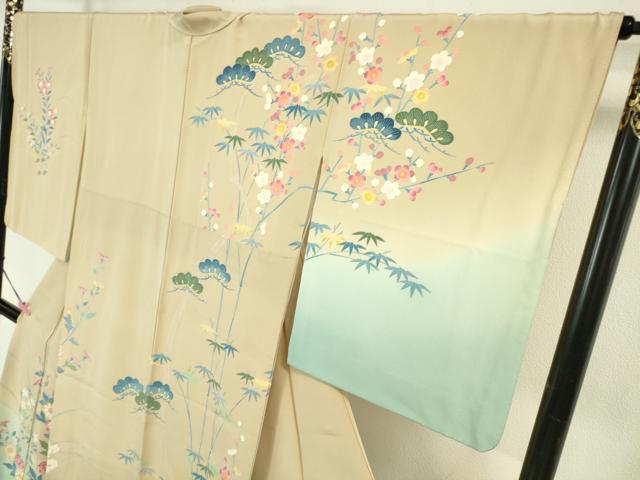 平和屋本店□極上 本加賀友禅作家 押田正義 訪問着 松竹梅花文 暈し