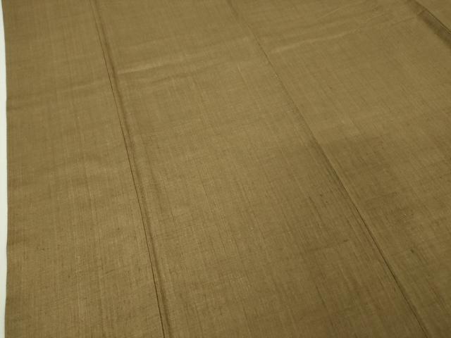 平和屋本店■極上　本場結城紬　重要無形文化財　奥順謹製　色無地　路考茶色地　証紙付き　逸品　DZAA4481kh5_5