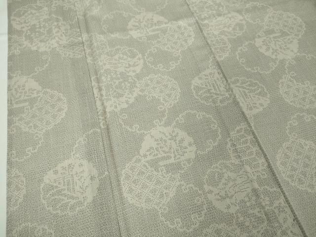 平和屋本店□極上 夏物 越後夏結城物語 夏結城 100亀甲 白新染織