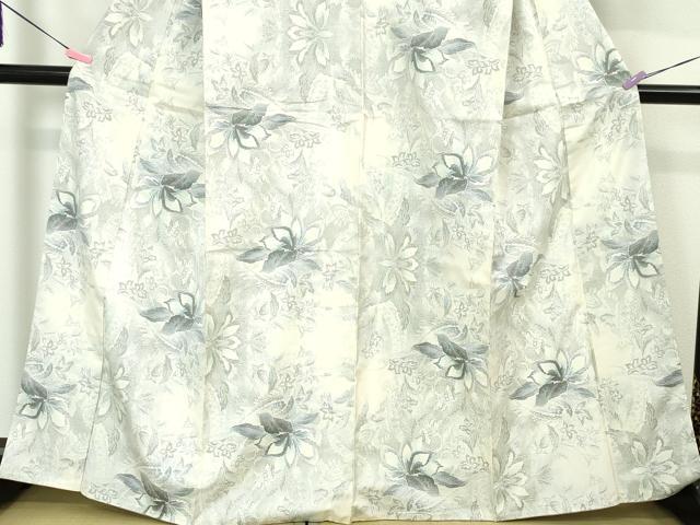 平和屋本店●極上　都喜ヱ門　本場大島紬　白大島　藤白泥　花ある人　藤絹織物謹製　証紙付き　逸品　DZAA4488kh6_4