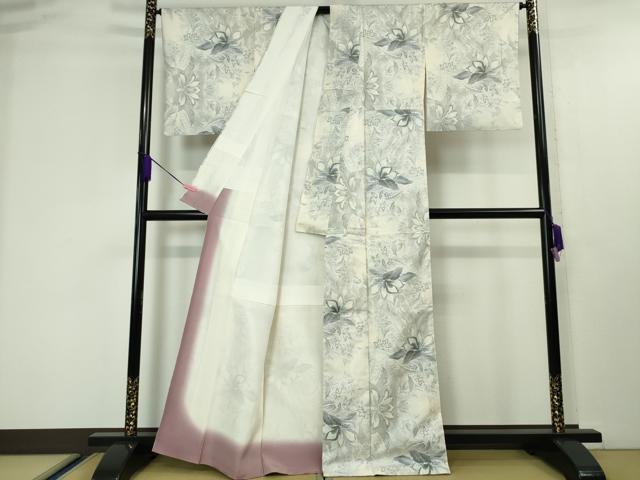 平和屋本店●極上　都喜ヱ門　本場大島紬　白大島　藤白泥　花ある人　藤絹織物謹製　証紙付き　逸品　DZAA4488kh6_2