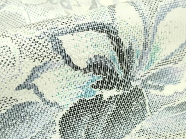平和屋本店●極上　都喜ヱ門　本場大島紬　白大島　藤白泥　花ある人　藤絹織物謹製　証紙付き　逸品　DZAA4488kh6_7