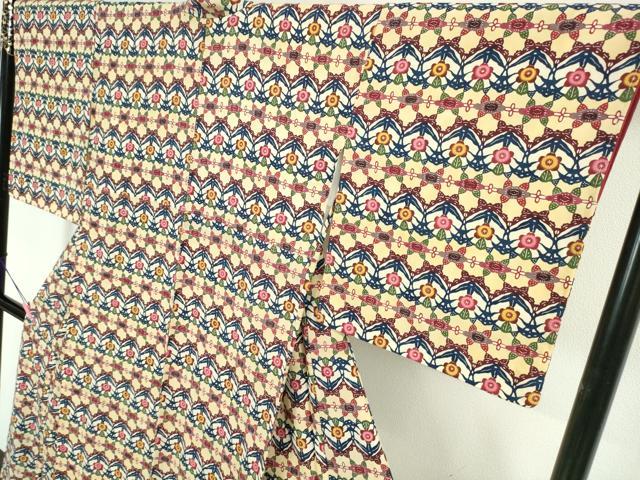 平和屋本店■極上　本場琉球紅型　小紋　草花文　逸品　未使用　DZAA4491kh5 平和屋本店○極上 本場琉球紅型 小紋 草花文 逸品 未使用 DZAA4491kh5