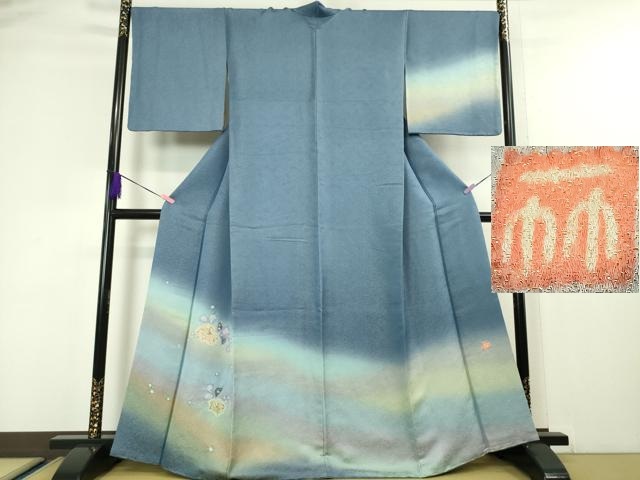 平和屋本店■極上　久保田一竹　幻の辻が花　訪問着　暈し染め　銀通し地　ほていや扱い　逸品　DZAA4495kh5