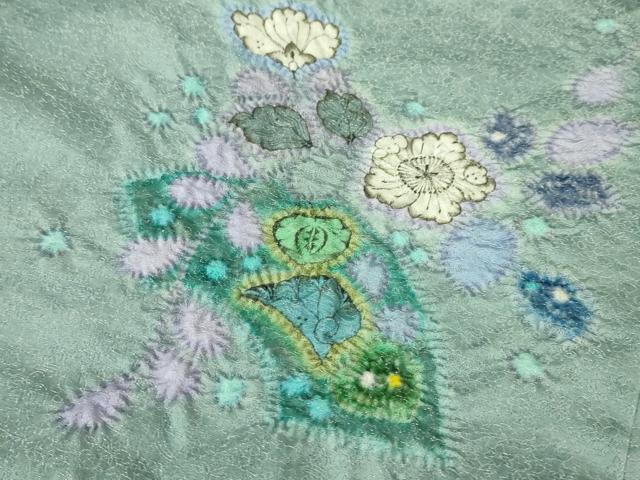 平和屋本店□極上 久保田一竹 幻の辻が花 道中着 ロング丈 単