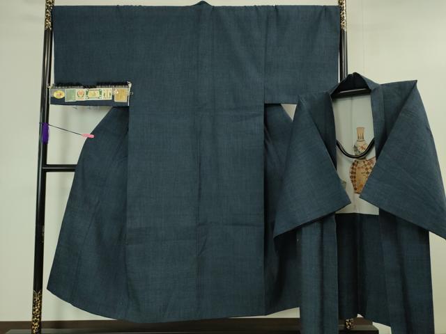 平和屋本店■極上　本場結城紬　重要無形文化財　奥順謹製　間道　証紙付き　逸品　未使用s6630 平和屋本店□極上 本場結城紬 重要無形文化財 奥順謹製 間道