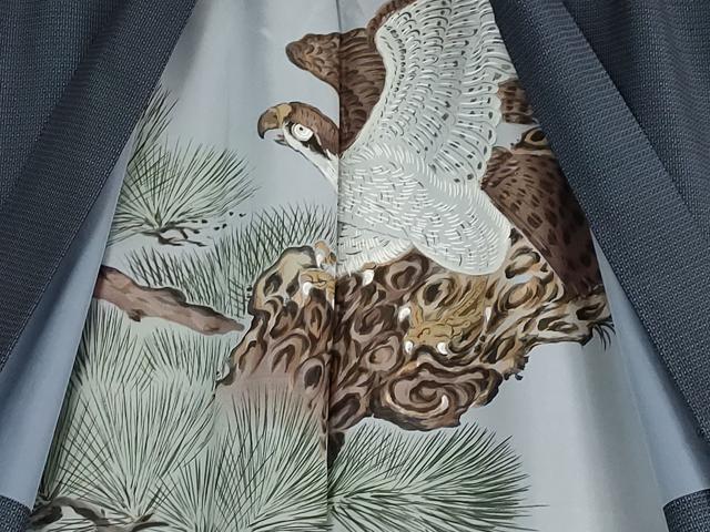 平和屋着物□極上 男性 紬 アンサンブル キングサイズ 長羽織 100亀甲  