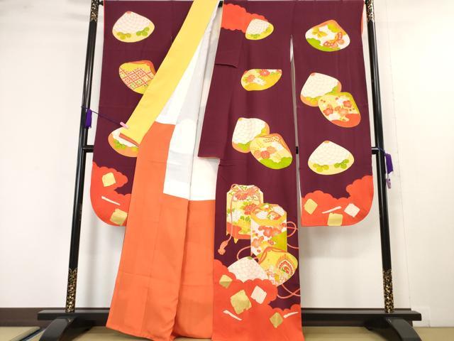 平和屋本店□極上 銀座 志ま亀 振袖・長襦袢(無双仕立て)セット 貝