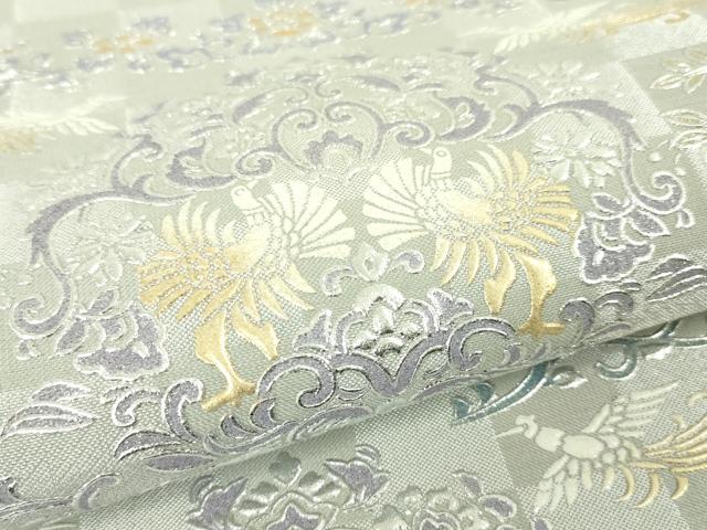 平和屋本店■極上　京金彩　伝統工芸士　和田全央　太鼓柄袋帯　花唐草鳳凰文　金銀彩　一蔵謹製　逸品　DZAA4565kh5 平和屋本店□極上 京金彩 伝統工芸士 和田全央 太鼓柄袋帯