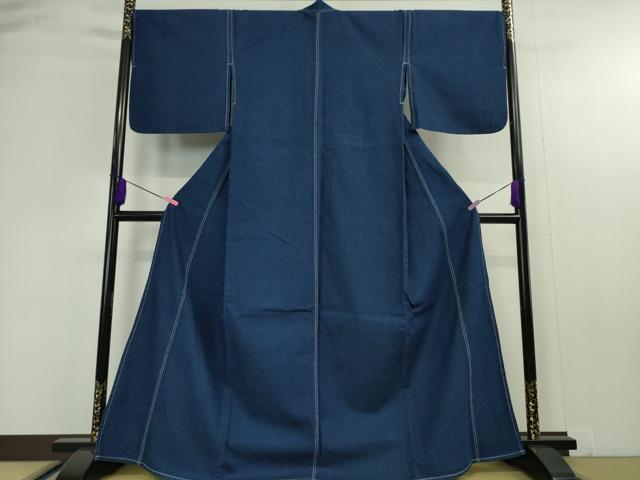 平和屋本店■極上　デニム着物　単衣　デニム地　綿　逸品　DZAA4628kh5