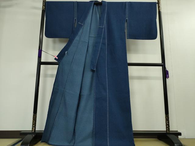 平和屋本店□極上 デニム着物 単衣 デニム地 綿 逸品 DZAA4628kh5