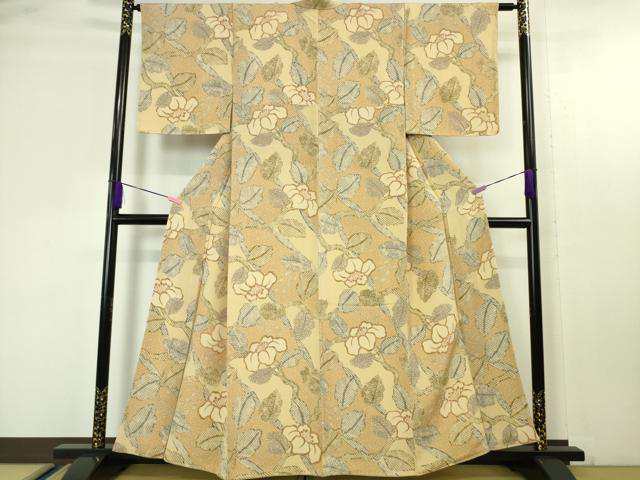 平和屋本店□極上 摺型友禅 京都 多ち花 小紋 枝花文