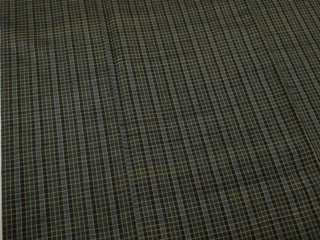 平和屋本店■極上　紬　単衣　格子　逸品　DZAA4686kh5 平和屋本店□極上 紬 単衣 格子 逸品 DZAA4686kh5