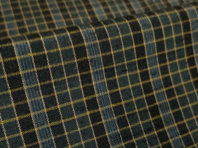 平和屋本店▽極上　紬　単衣　格子　逸品　DZAA4686kh5_7