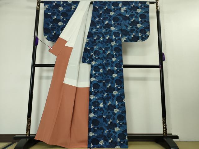 平和屋着物○お召 霞鹿の子文 暈し染め 正絹 逸品 AAAT2229ck 平和屋