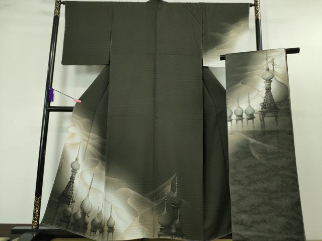 平和屋■極上　京都の名門ブランド　銀花仙　太鼓柄袋帯　銀通し地　鈴乃屋扱い　逸品　未使用s8893 平和屋本店□極上 京都の名門ブランド 銀花仙 太鼓柄袋帯 シルク