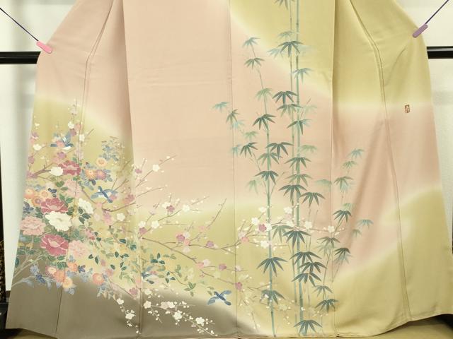 正絹　訪問着　田村哲彦(加賀草木友禅の第一人者) 平和屋着物○十日町 加賀草木友禅の第一人者 田村哲彦 色