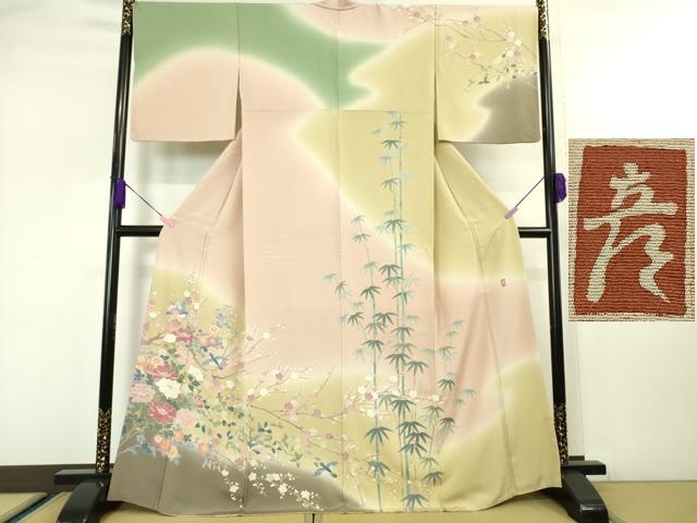 平和屋本店□極上 十日町 加賀草木友禅の第一人者 田村哲彦