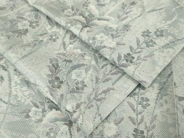 平和屋本店■極上　本場大島紬　白大島　9マルキ　草花文　やまと誂製　逸品　未使用　DZAA4718kh5