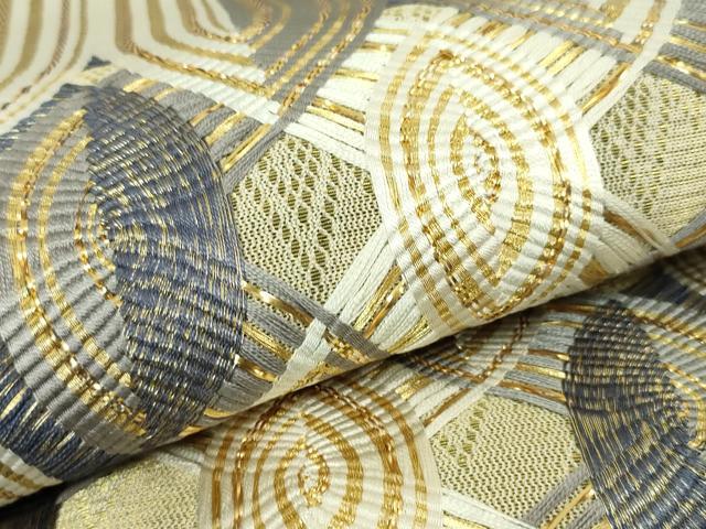 絹 袋帯☆【ひなや工房 くむ・あむ・おる】伊豆蔵明彦 唐組 金糸×紫 お太鼓柄 平和屋本店□極上 ひなや工房 くむ・あむ・おる 伊豆蔵明彦 組織