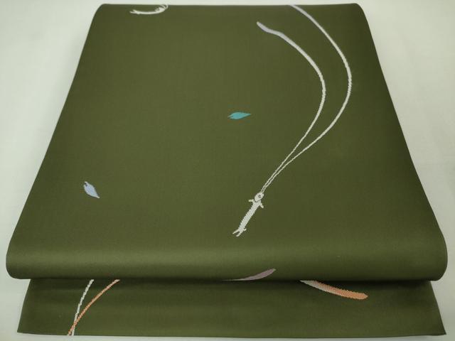 平和屋本店■極上　世界的人形師　辻村寿三郎　ジュサブロー　六通柄袋帯　兎　舞桜　媚茶色地　逸品　DZAA4770kh5