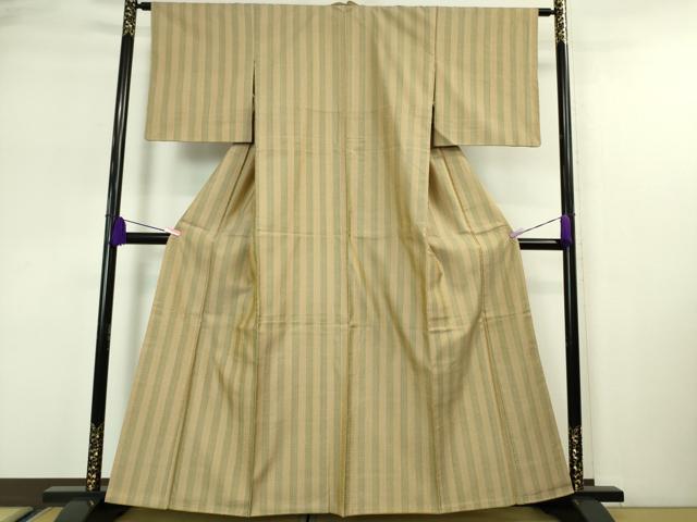 平和屋本店□極上 山下八百子 本場黄八丈 紬 市松綾織 三越