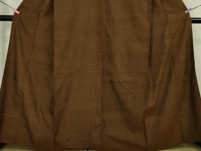 平和屋本店□極上 能州紬 絲藝苑 上島洋山 海草染 黒