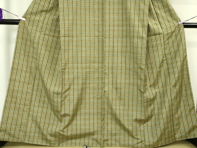 平和屋本店■極上　紬　格子　逸品　未使用　DZAA4903kh5 平和屋本店□極上 紬 格子 逸品 未使用 DZAA4903kh5 平和屋本店□極上