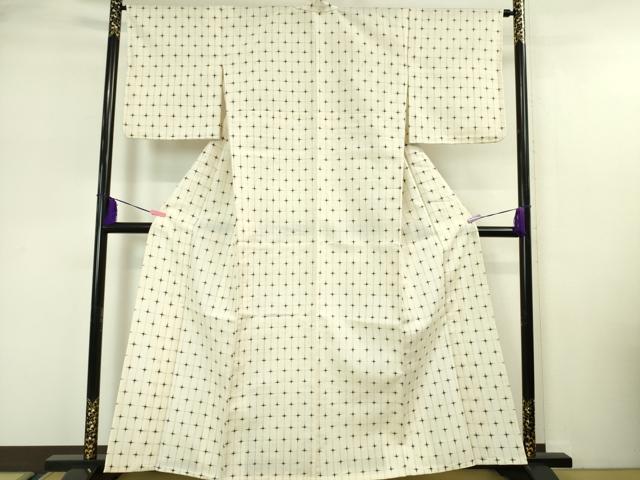 平和屋本店□極上 久米島紬 単衣 十字絣 逸品 DZAA4906kh5