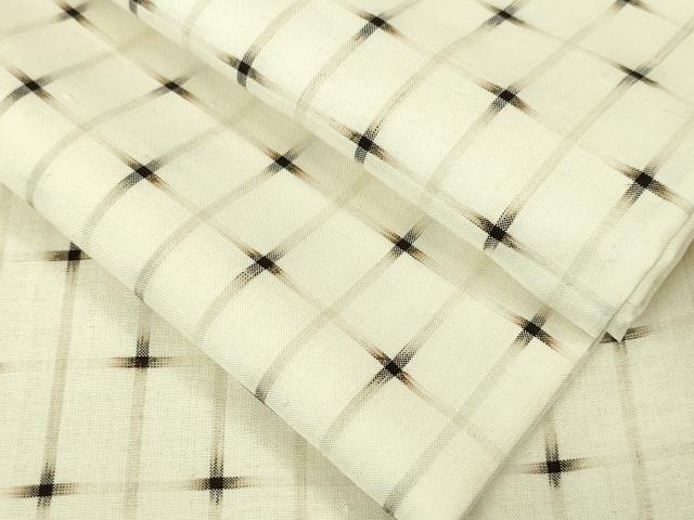 平和屋本店■極上　久米島紬　単衣　十字絣　逸品　DZAA4906kh5