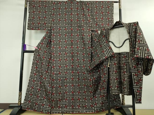 格安，爆買い 平和屋着物□希少 男性 本場大島紬 龍郷絣 秋名バラ