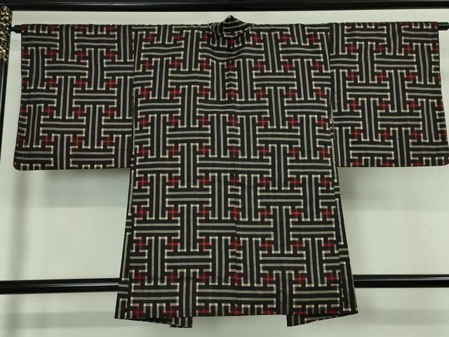 平和屋本店□希少 本場大島紬 龍郷絣 アンサンブル 羽織紐付き 逸品