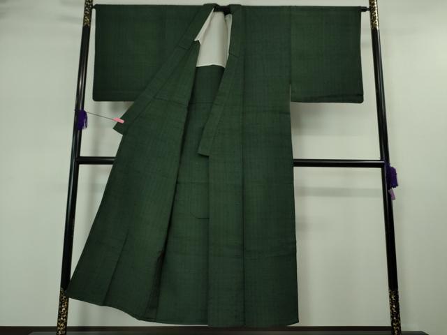 平和屋本店■希少　男性　ざざんざ織　単衣　アンサンブル　長襦袢(袷)3点セット　百入り茶色地　逸品　DZAA4938kh5_2