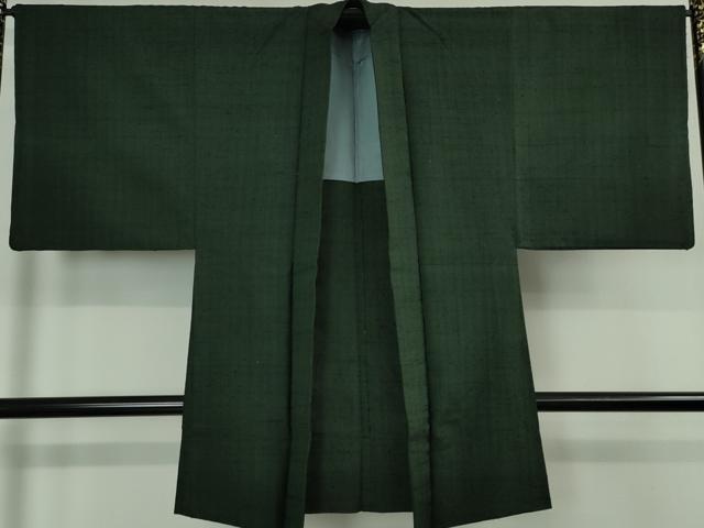 平和屋本店■希少　男性　ざざんざ織　単衣　アンサンブル　長襦袢(袷)3点セット　百入り茶色地　逸品　DZAA4938kh5_5