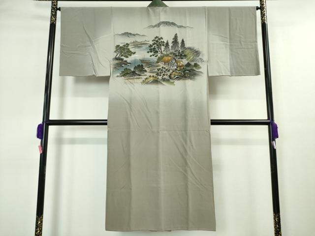 平和屋本店■希少　男性　ざざんざ織　単衣　アンサンブル　長襦袢(袷)3点セット　百入り茶色地　逸品　DZAA4938kh5_8