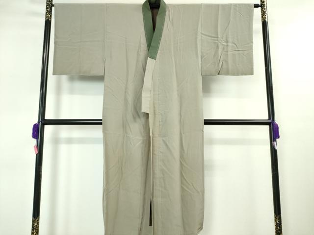 平和屋本店■希少　男性　ざざんざ織　単衣　アンサンブル　長襦袢(袷)3点セット　百入り茶色地　逸品　DZAA4938kh5_7